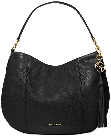 michael michael kors brooke leather zip hobo|Brooke Large Pebbled Leather Shoulder Bag .